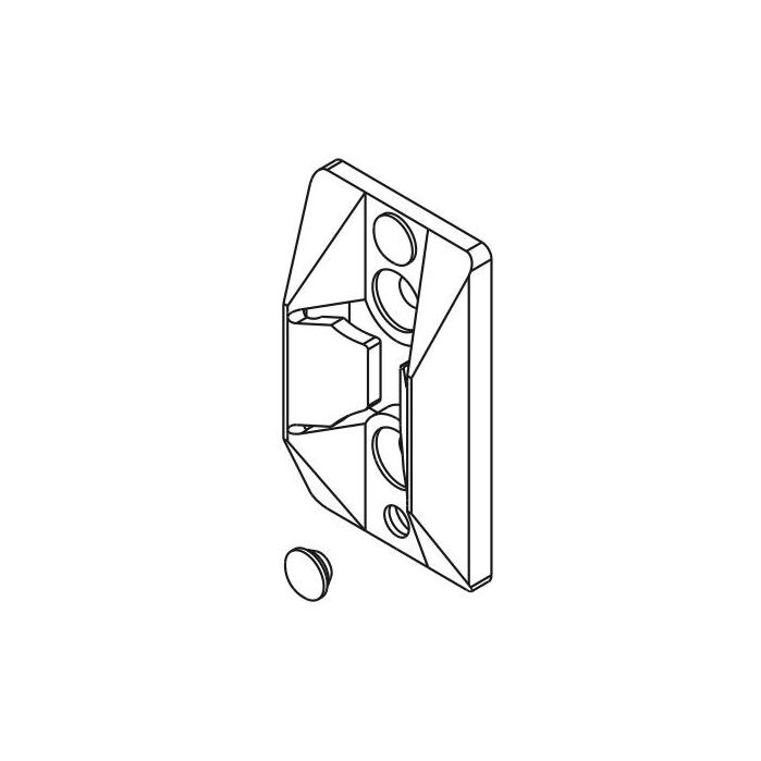 Pice de centrage pour porte coulissante en verre