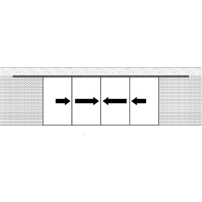 Portavant 60 twinline, Komplett-Set, zweiseitig, rechts schliessend, Teleskopfunktion, Synchro Move, 2x Comfort Stop und Auto Close