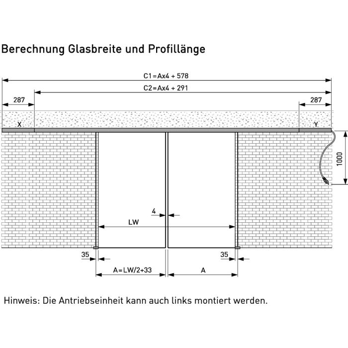 Portavant 80 automatic, Komplett-Set, zweiflglig, Auto Move mit integriertem Push and Go