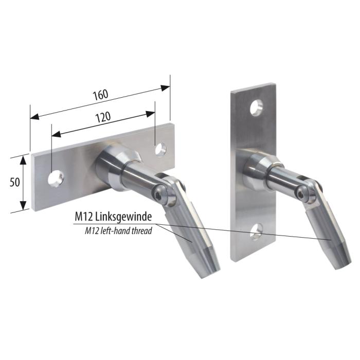 Zugstangen- / Wandanschluss mit Platte, Modell Easy 60