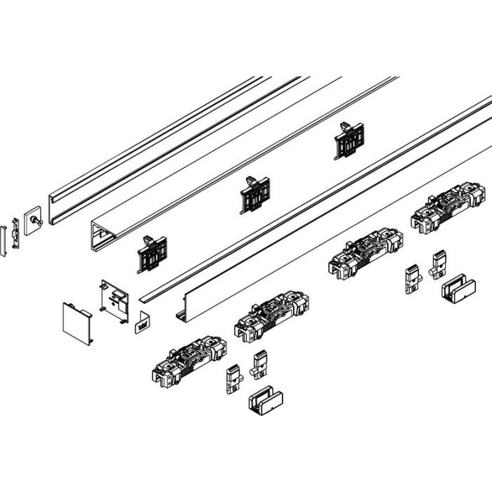 MUTO Comfort L 80 set complet, pour deux vantaux avec largeur de porte max. 1250 mm, avec imposte pour montage verre