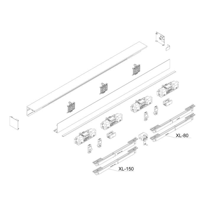 MUTO Comfort XL 80 set complet, pour deux vantaux avec largeur de porte min. 810 mm