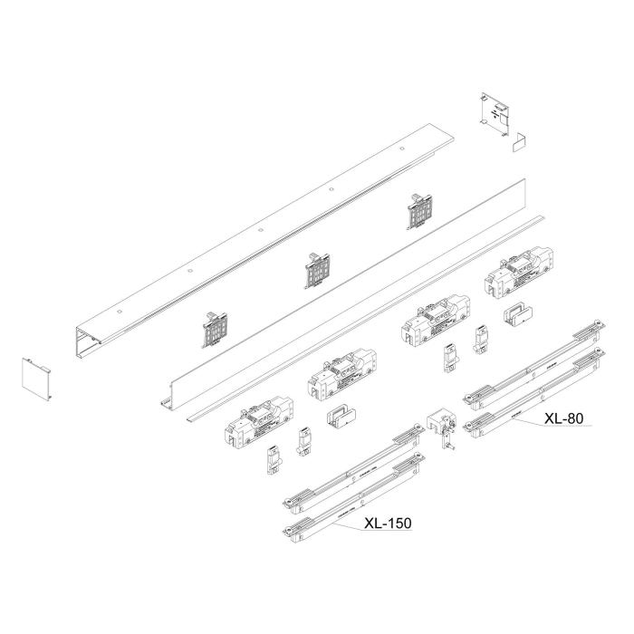 MUTO Comfort XL 80 set complet, pour deux vantaux avec largeur de porte min. 810 mm