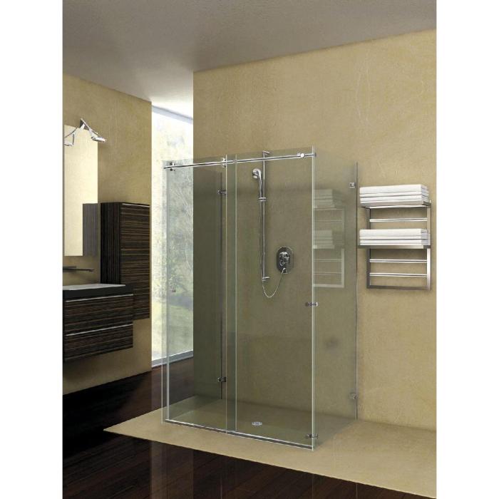 Systme de porte de douche Hip-Zac, set complet pour douche U, rail de roulement rond