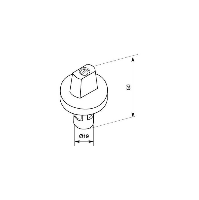 Bottom pivot with rectangular conical spindle