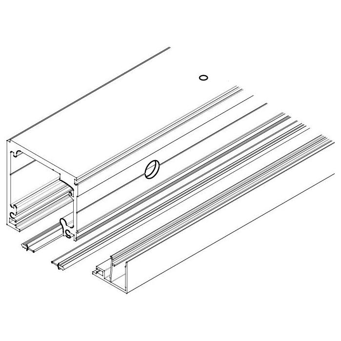 Hawa Purolino Plus 80 Laufschienen-Set, gebohrt fr integrierte Deckenmontage und Festglasprofil