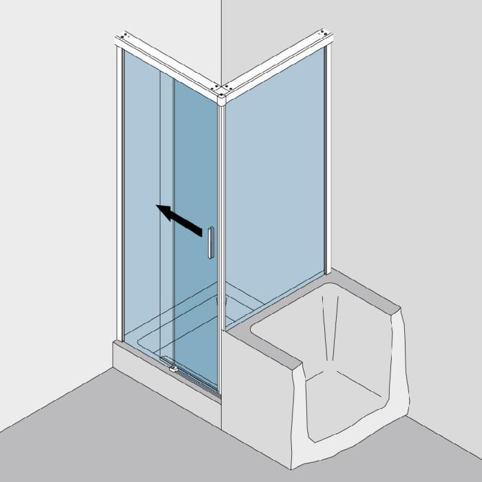 Shower System SF 740 PREMIUM, Type 331, complete set for corner shower, single door, bath tub application