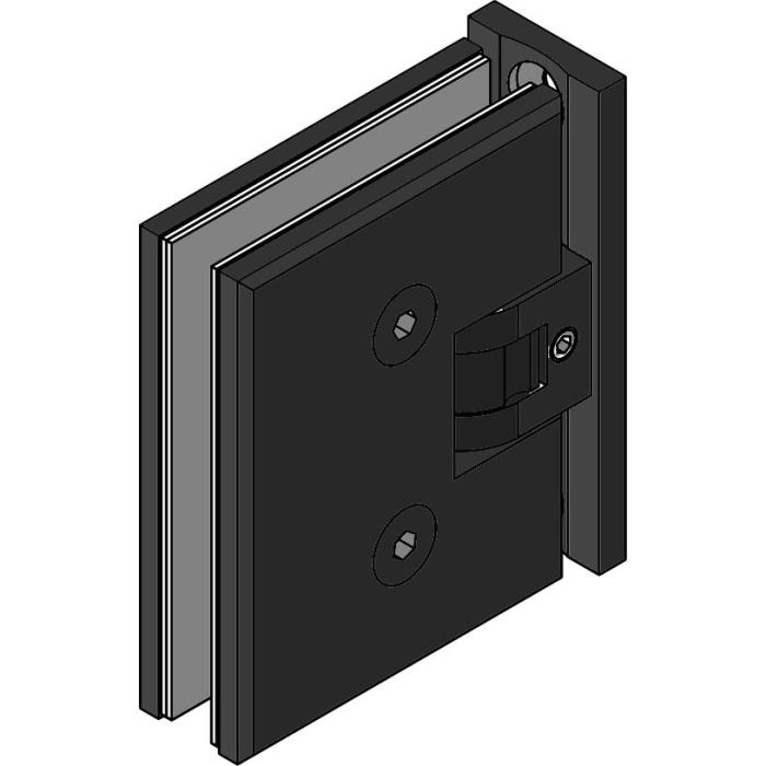 Charnire de porte en verre Synera, platine troite, verticale