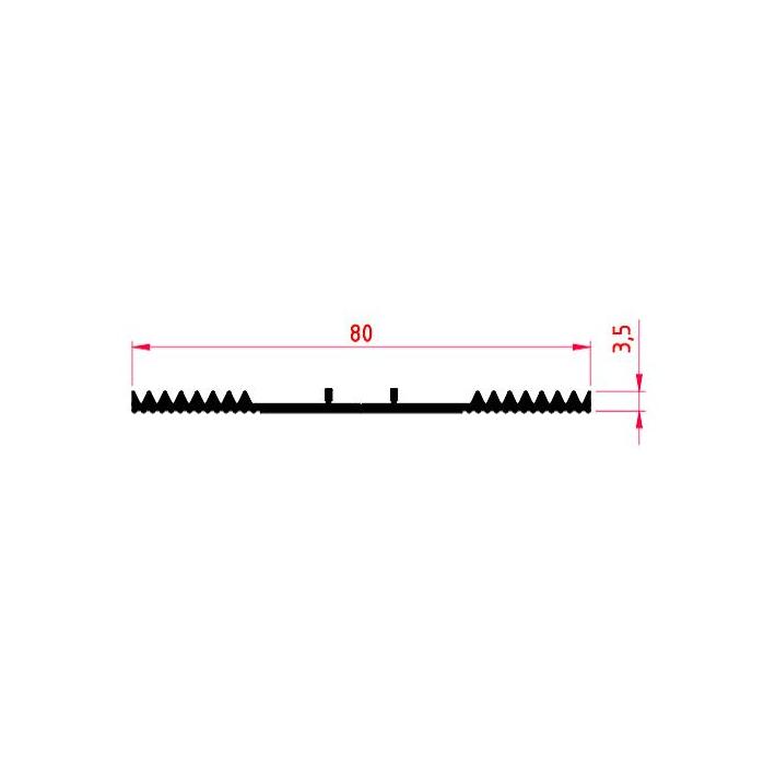 Joint de support pour profil de fixation 80