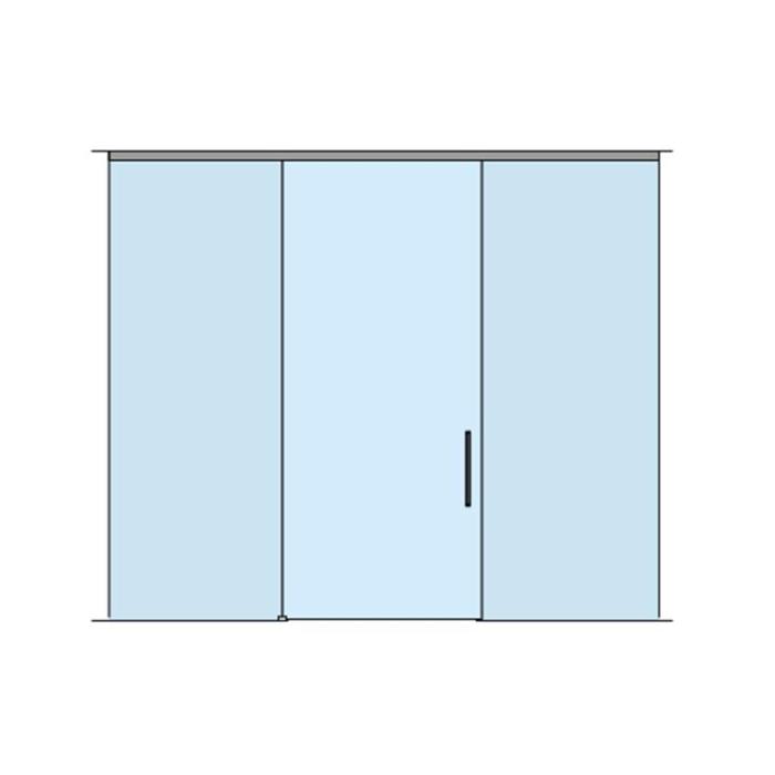 Fluido+ 70, Komplett-Set fr 1 Schiebetr mit Festglas, einflgelig, 2 x Soft-Close