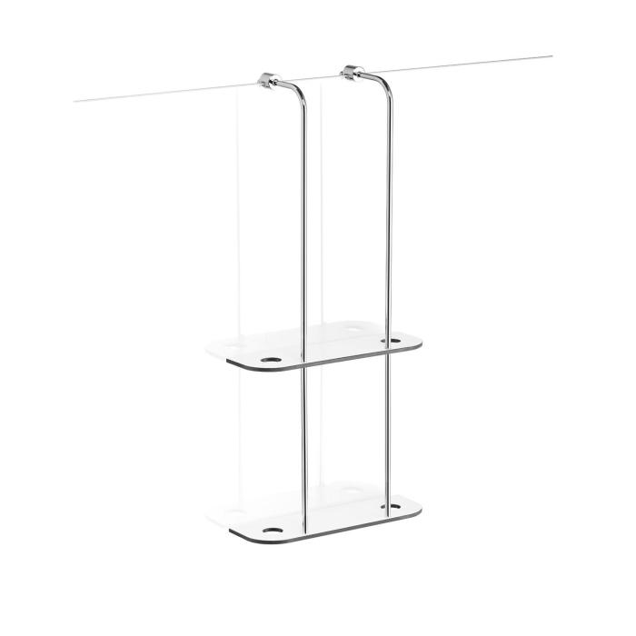 Bodyguard, shower caddy including a razor holder, with shelf HPL