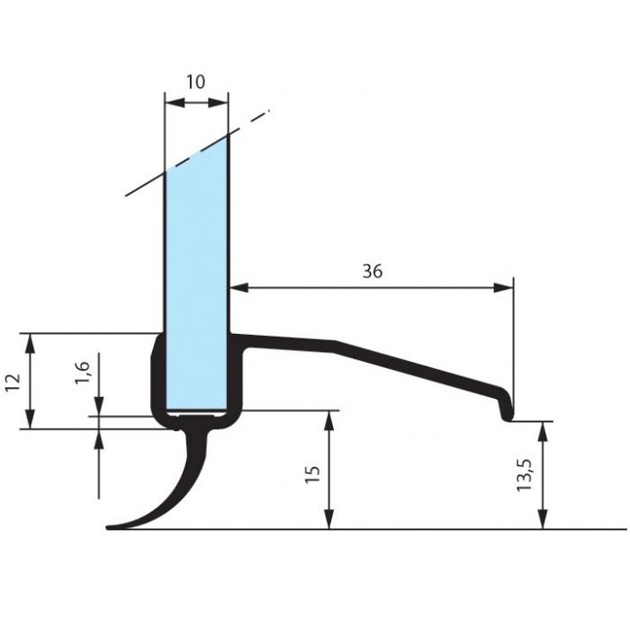 Dichtungsprofil fr Duschen, Abtropfleiste