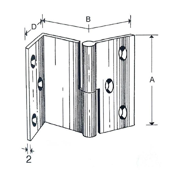 Paumelle de meuble abattant coud