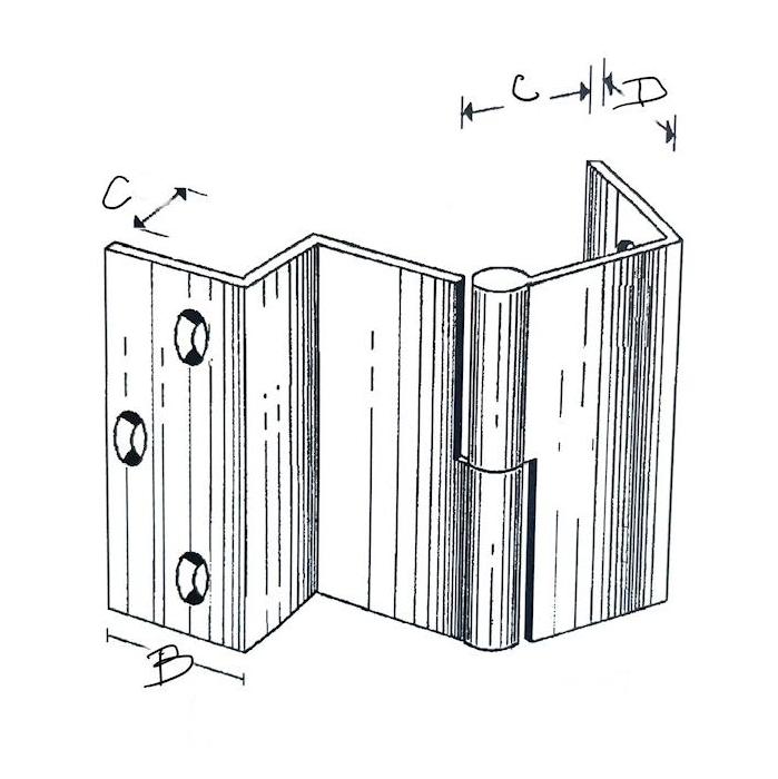 Hinges for cabinet angle