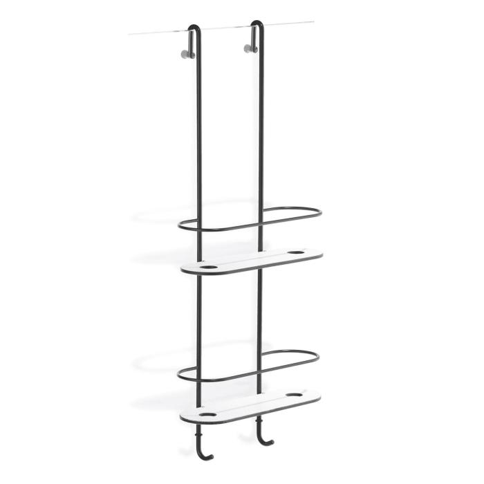 Bodyguard, shower caddy including a razor holder, with shelf HPL