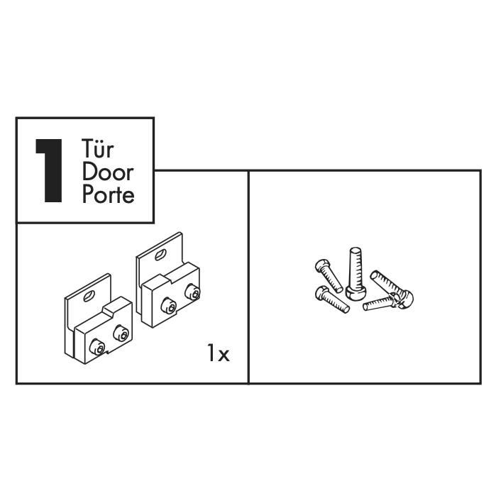 Set of lateral wall fixing pair, HAWA PORTA, mod. GFO, alu