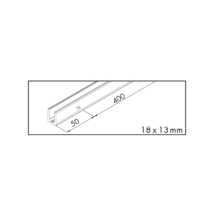 Bottom profile, HAWA DIVIDO, fixed element, pre-drilled