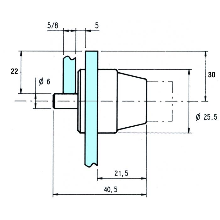 Push button lock, bright chromium