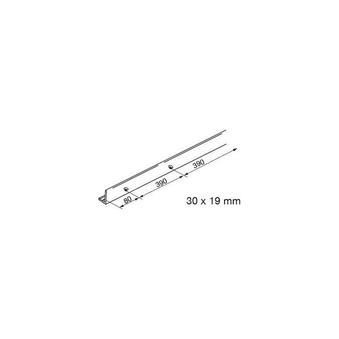 Glassfix angled profile, pre-drilled, for transom sideways