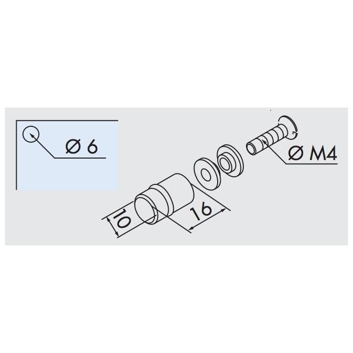 Stift-Griff, mod. GK/GKK/GKS/GR, Alu, natur eloxiert, mit Gummiring, VE = 2 Stk.